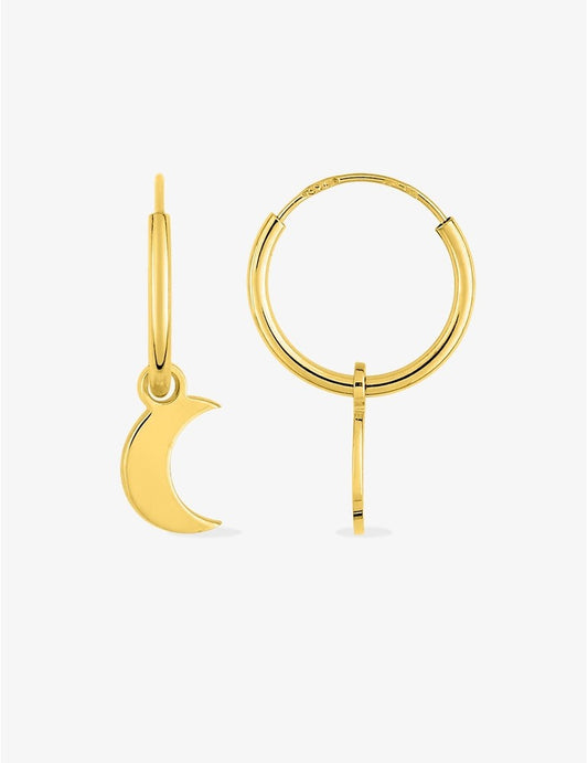 Créoles en Or Marie – Pendentif Lune 0.35g