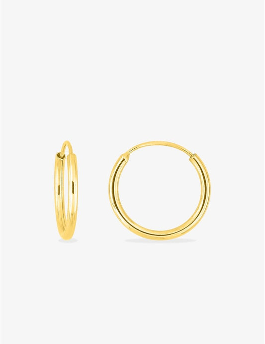 Paire de Créoles en Or 375/1000 – Ø 12 mm, Fil 1 mm