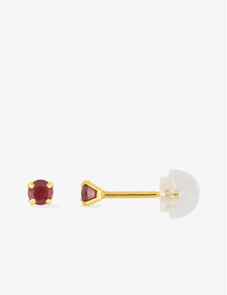 Boucles d’Oreilles Or Jaune Emma 9K Rubis Étincelants