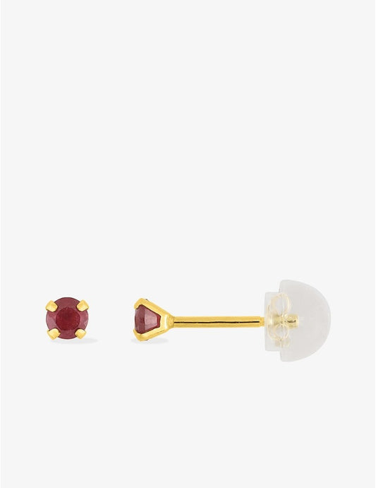 Boucles d’Oreilles Or Jaune Emma 9K Rubis Étincelants