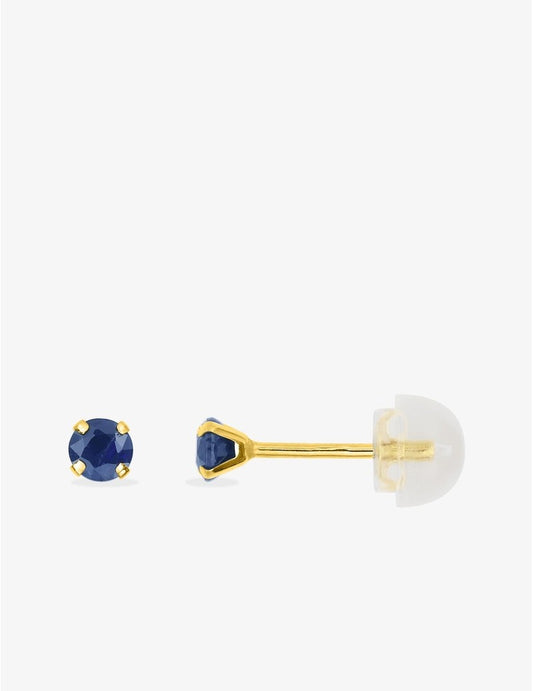 Boucles d’Oreilles Or Jaune 9K et Saphirs Bleus