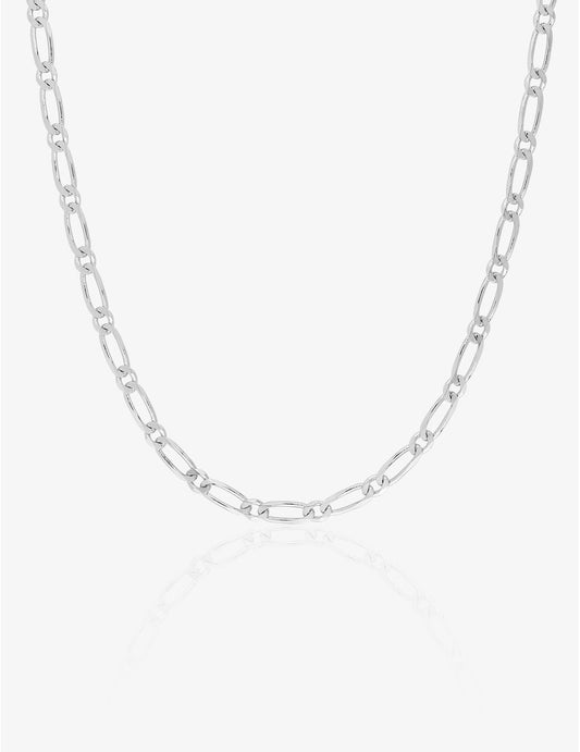 Chaîne alternée 1+1 ultra-plate en or blanc 750‰ – Largeur 2.5mm