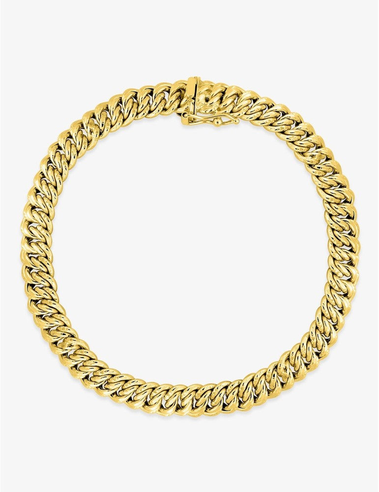 Bracelet maille Américaine en Or Jaune 375‰  18 cm 7.5mm