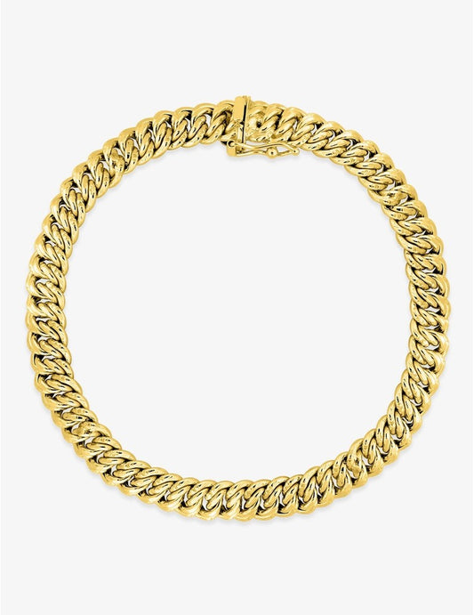 Bracelet maille Américaine en Or Jaune 375‰  18 cm 7.5mm