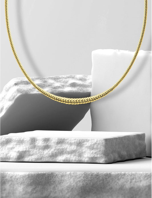 Collier maille anglaise chute en or jaune 375‰ – 42 cm