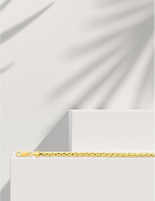 Chaîne palmier en or jaune 375‰ – 42 cm, diamètre 4,5 mm