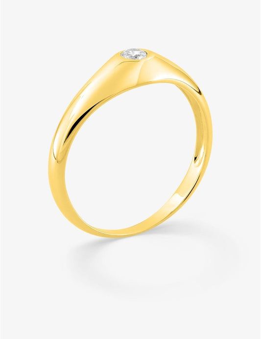 Jonc Anglais en or jaune 750 ‰ – Oxyde de zirconium 0,10 ct
