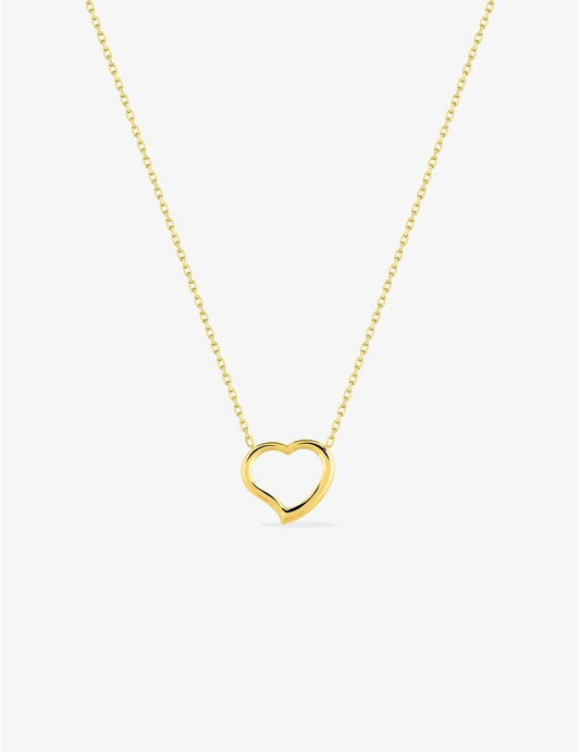 Collier cœur en or jaune 375‰ 42 cm