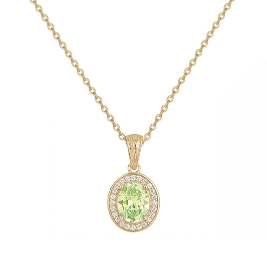 Collier Femme Griffe Rouge Victoria Plaqué Or et Oxyde Vert