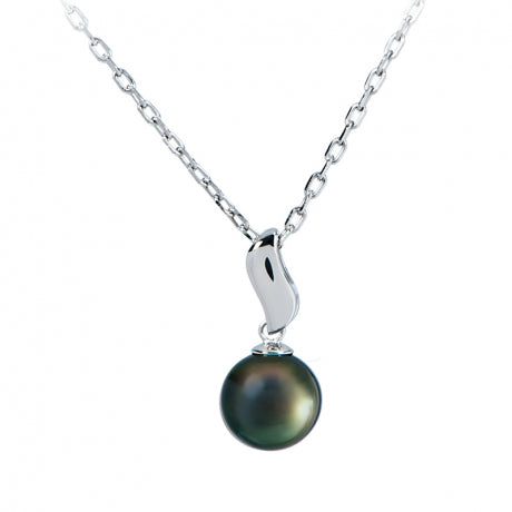 Collier Lagune Femme en Argent Rhodié et Perle de Tahiti – Iza-B