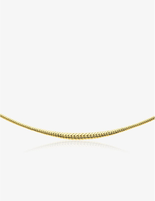 Collier maille anglaise or jaune 375‰ – Centre 5 mm, 42 cm