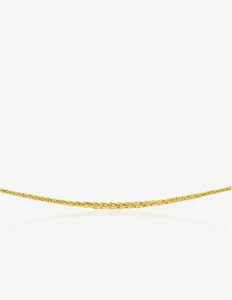 Collier maille palmier or jaune 375‰ – 42 cm, centre 4 mm