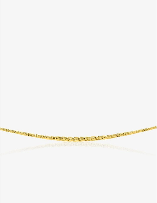 Collier maille palmier or jaune 375‰ – 42 cm, centre 4 mm