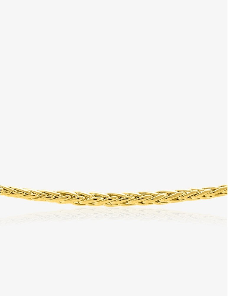 Collier maille palmier or jaune 375‰ – 42 cm, centre 4 mm