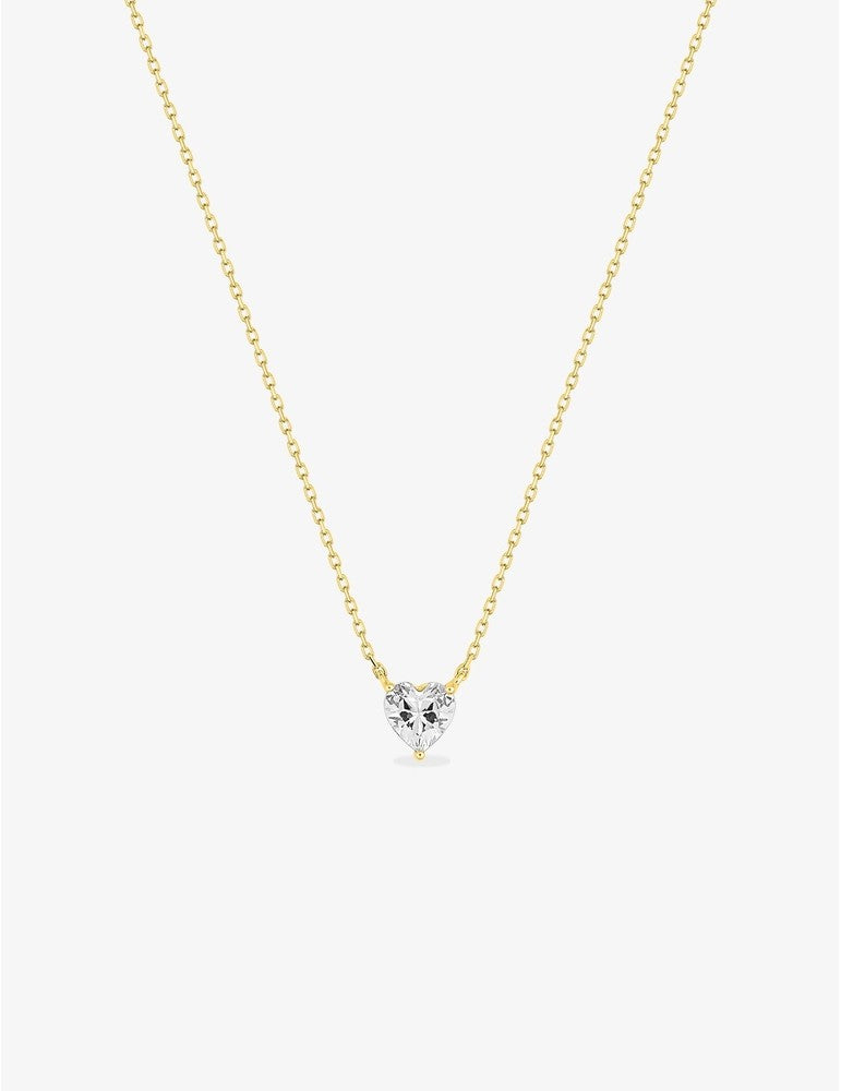 Collier or jaune 375‰ et oxyde de zirconium cœur