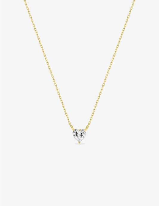 Collier or jaune 375‰ et oxyde de zirconium cœur