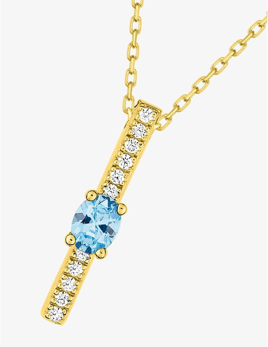 Collier en Or Sophie – Topaze Bleue Traité & Oxyde de Zirconium