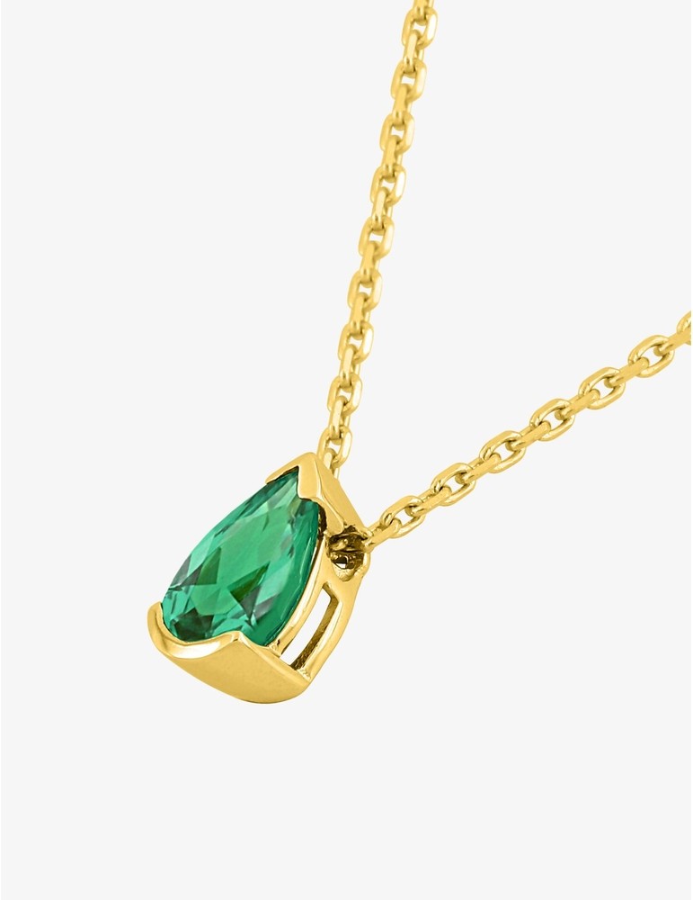Collier Or Jaune 750‰ & Émeraude Verte