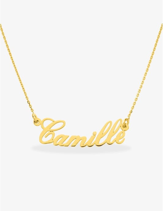 Collier prénom personnalisé en or 375‰  Découpe 4 mm