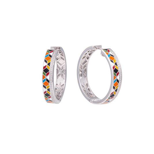 Créoles Siena Femme en Argent Rhodié et Oxydes de Zirconium – Una Storia