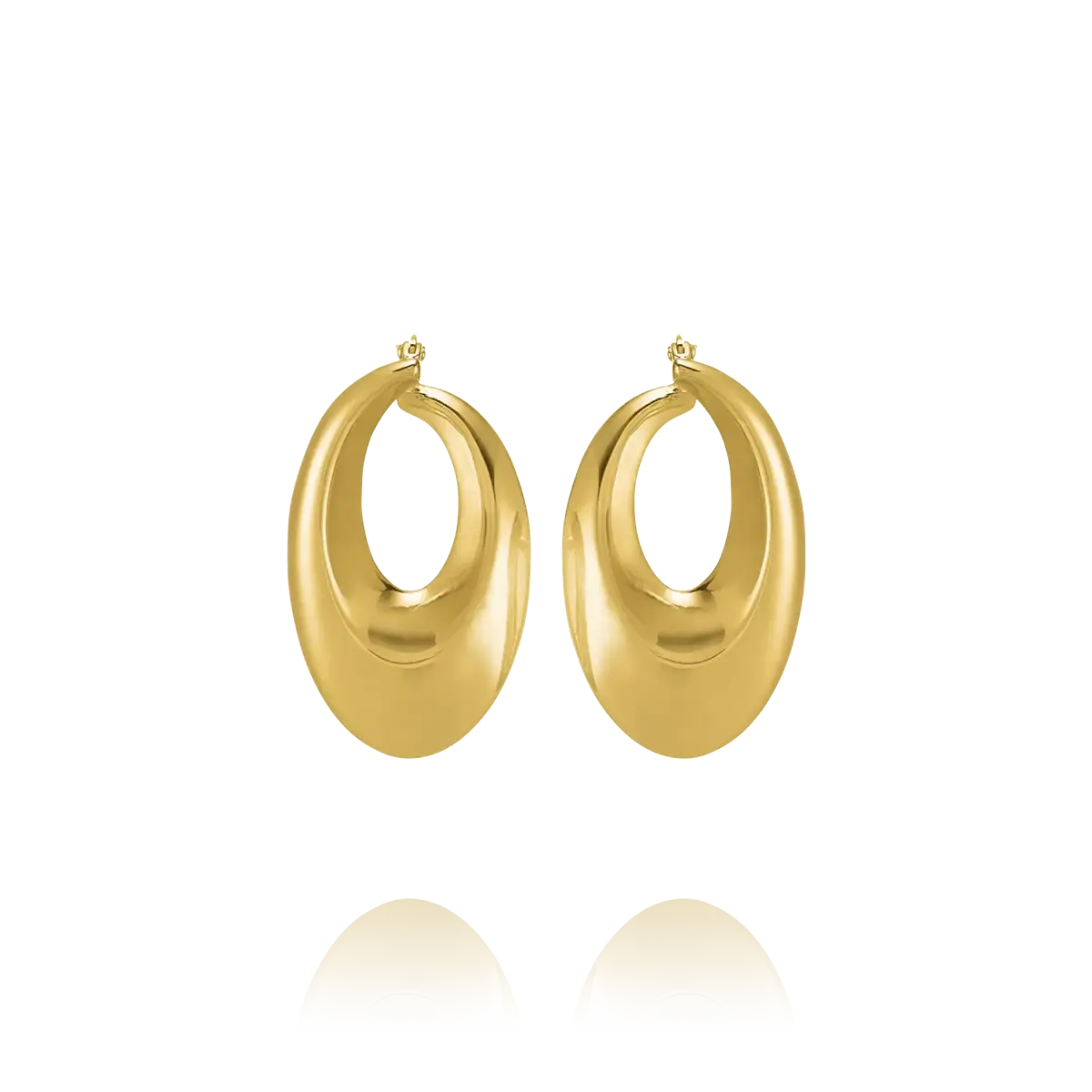 Créoles FORMES bombées Argent Doré  AGF170097E