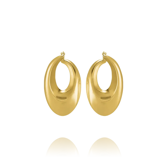 Créoles FORMES bombées Argent Doré  AGF170097E
