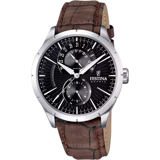 MONTRE FESTINA F16573/4 NOIR, BRACELET CUIR, HOMME