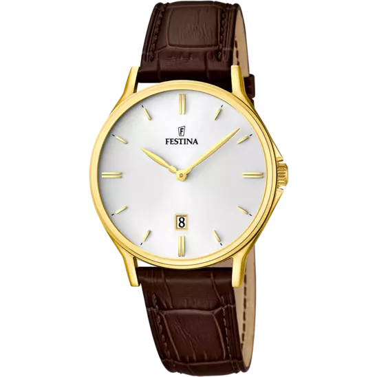 MONTRE FESTINA CLASSICS F16747/1 BLANC, BRACELET CUIR, HOMME