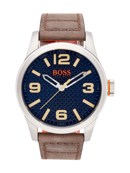 Montre Hugo Boss Orange Acier & Cuir Argenté