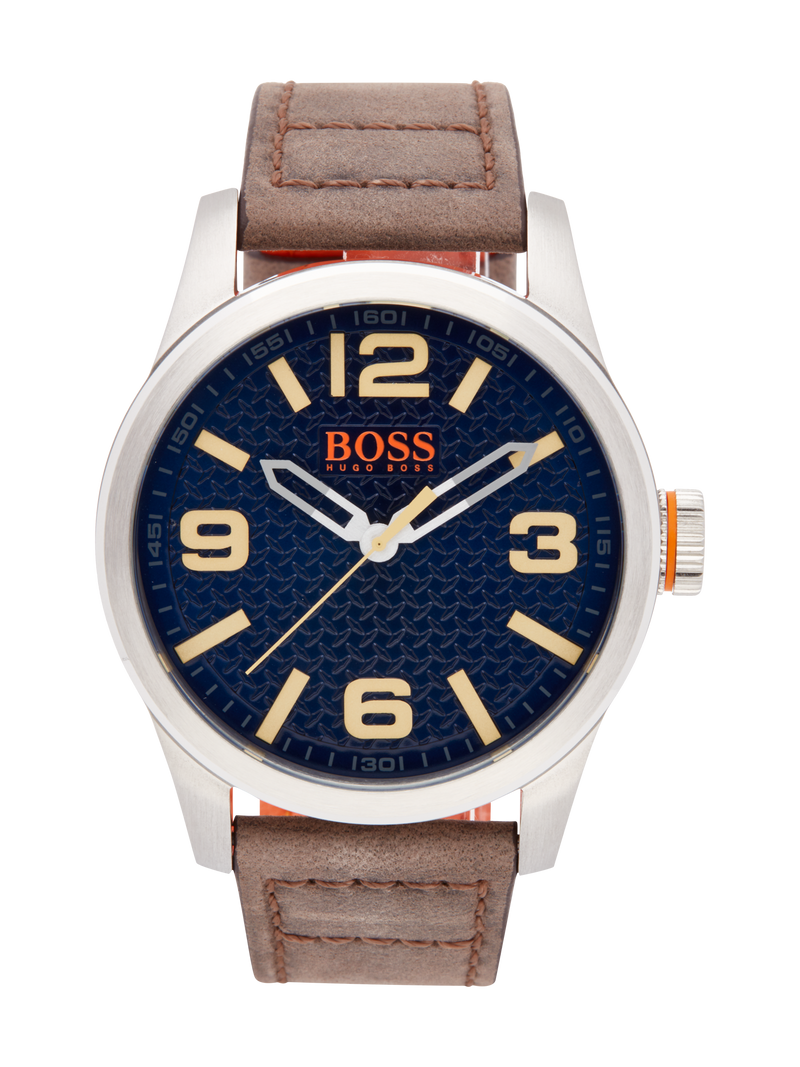 Montre Hugo Boss Orange Acier & Cuir Argenté