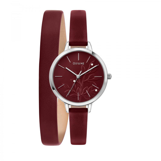 Montre OUI & ME Analogique en Acier Fleurette Rouge