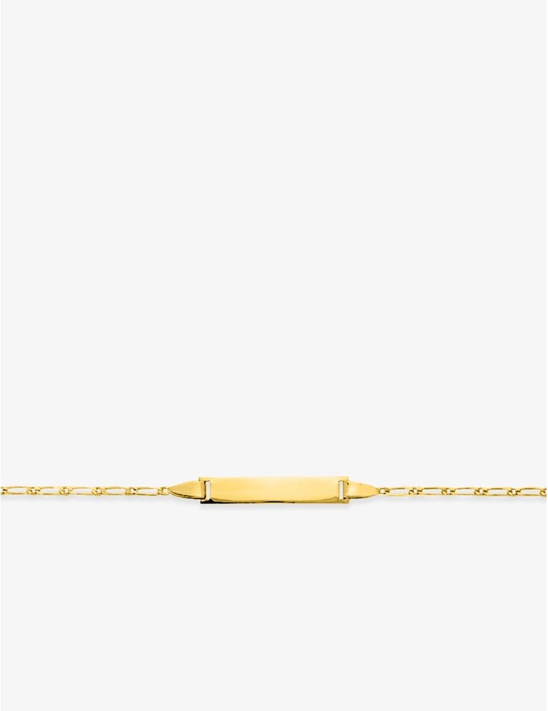 Gourmette Bébé Chaîne Alternée 1+1 Plaque Rectangle Or Jaune 750‰ – Gravure Offerte