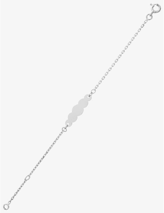 Gourmette Bébé Or Blanc 750‰ – Maille Forçat & Plaque Nuage Gravure Offerte