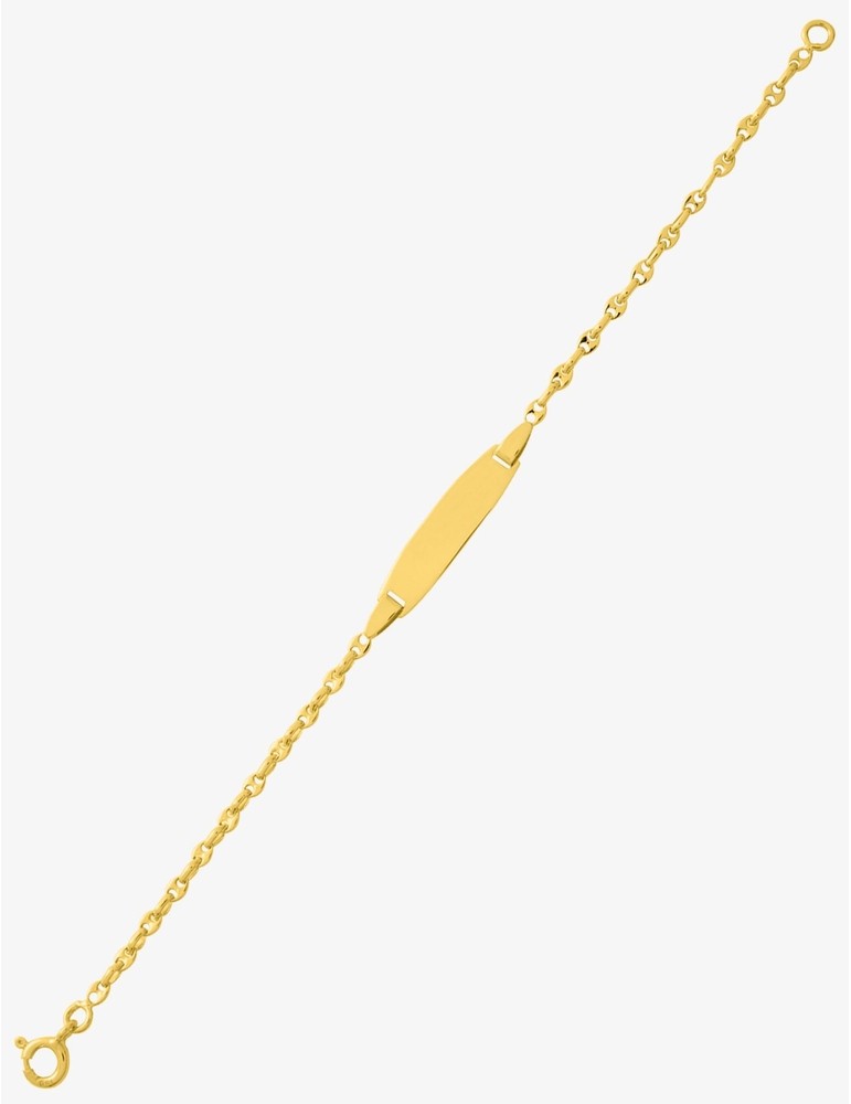 Gourmette Bébé Or Jaune 750‰ – Maille Grain de Café & Gravure Offerte