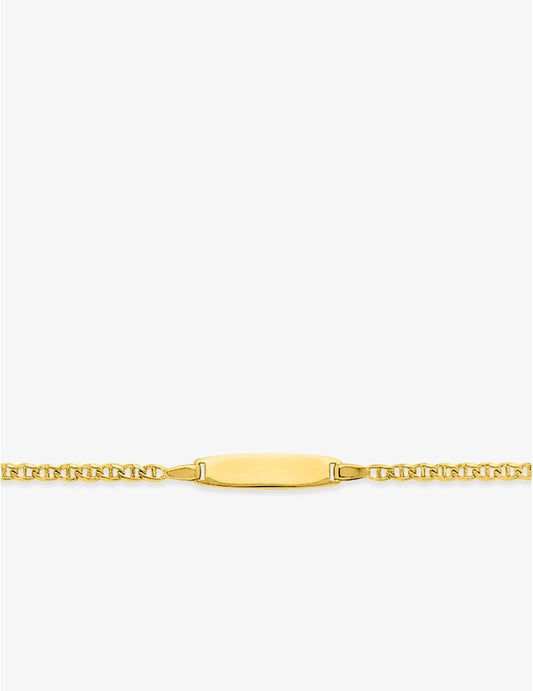 Gourmette Bébé Chaîne Marine Plaque Ovale Or Jaune 750‰ – Gravure Offerte