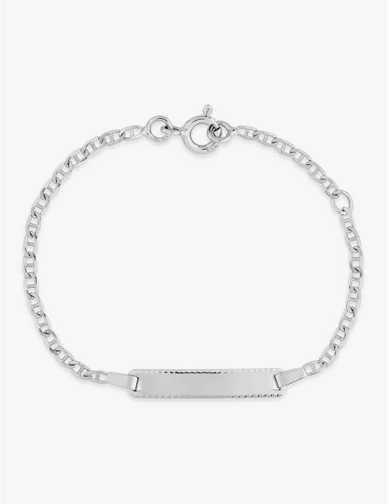 Gourmette Bébé Maille Marine Or Blanc 750‰ – Gravure Offerte