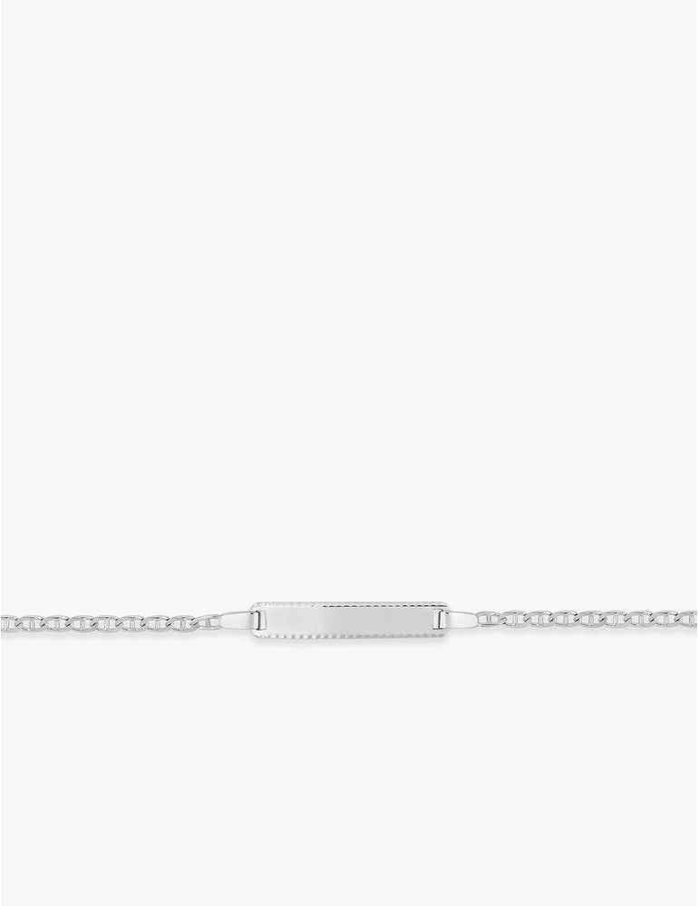 Gourmette Bébé Maille Marine Or Blanc 750‰ – Gravure Offerte