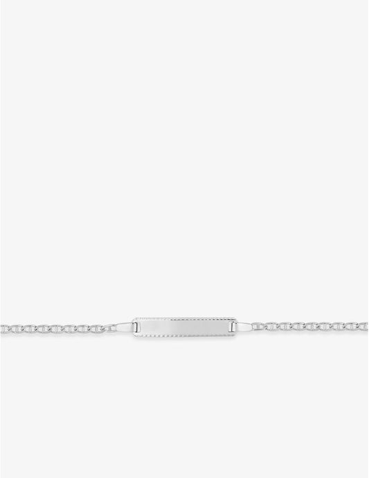 Gourmette Bébé Maille Marine Or Blanc 750‰ – Gravure Offerte