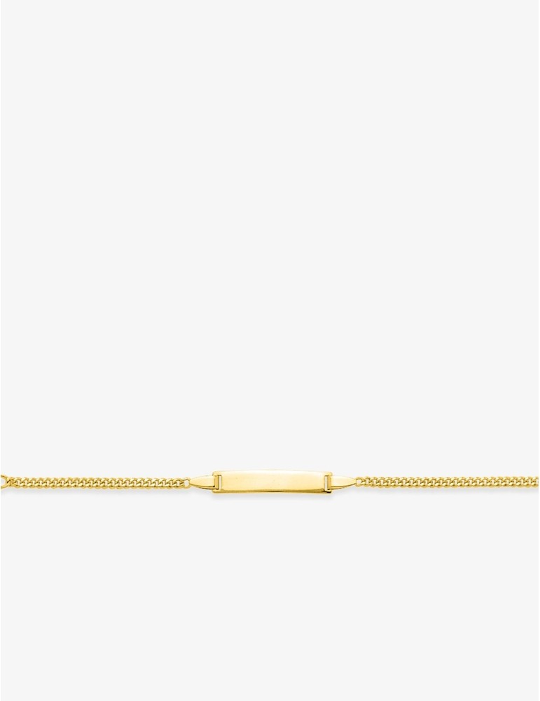 Gourmette Bébé Classique Or Jaune 750‰ – Plaque Rectangulaire & Gravure Offerte