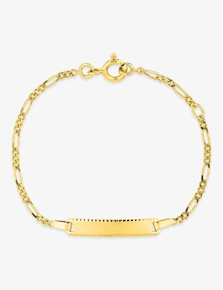 gourmette bébé en or jaune 9k maille cheval alternée 1+3