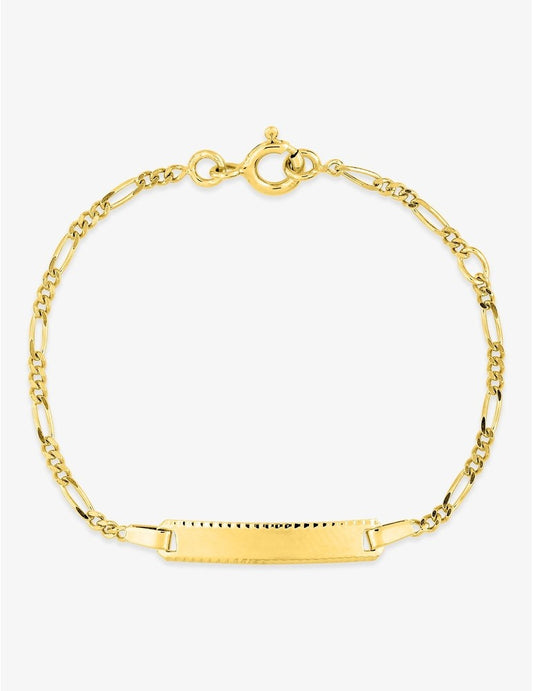 gourmette bébé en or jaune 9k maille cheval alternée 1+3
