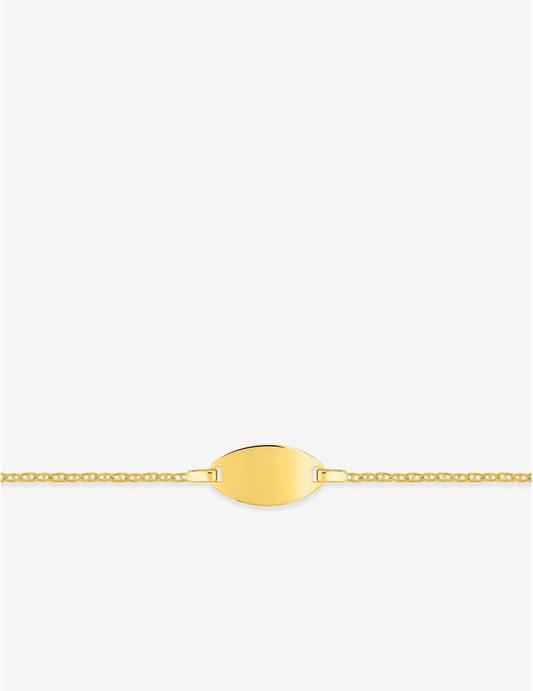 gourmette bébé ovale en or jaune 9k maille marine