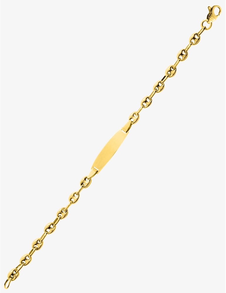 Gourmette Bébé Maille Grain de Café Or Jaune 750‰ – Gravure Offerte