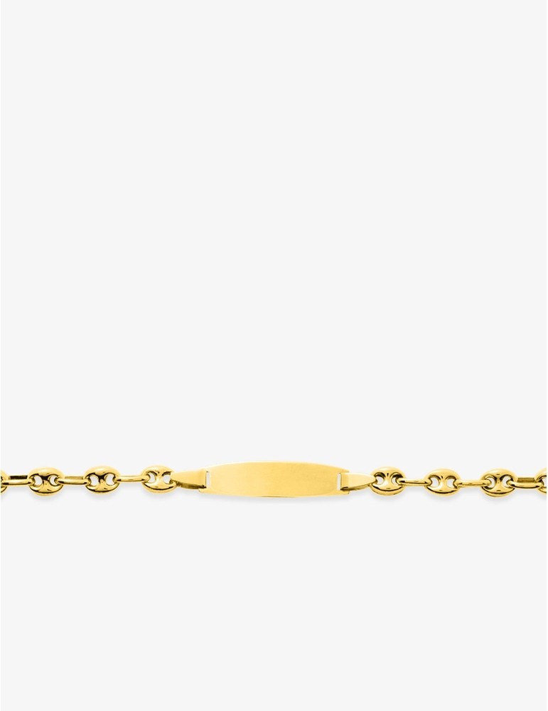 Gourmette Bébé Maille Grain de Café Or Jaune 750‰ – Gravure Offerte