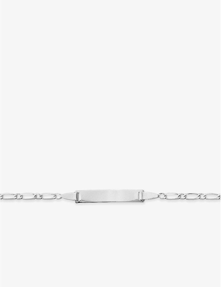 Gourmette Bébé Or Blanc 750‰ – Plaque Rectangulaire & Gravure Offerte