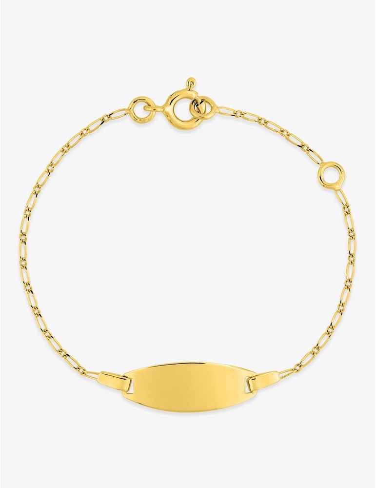 Gourmette Bébé Or Jaune 750‰ – Maille Alternée & Gravure Personnalisée