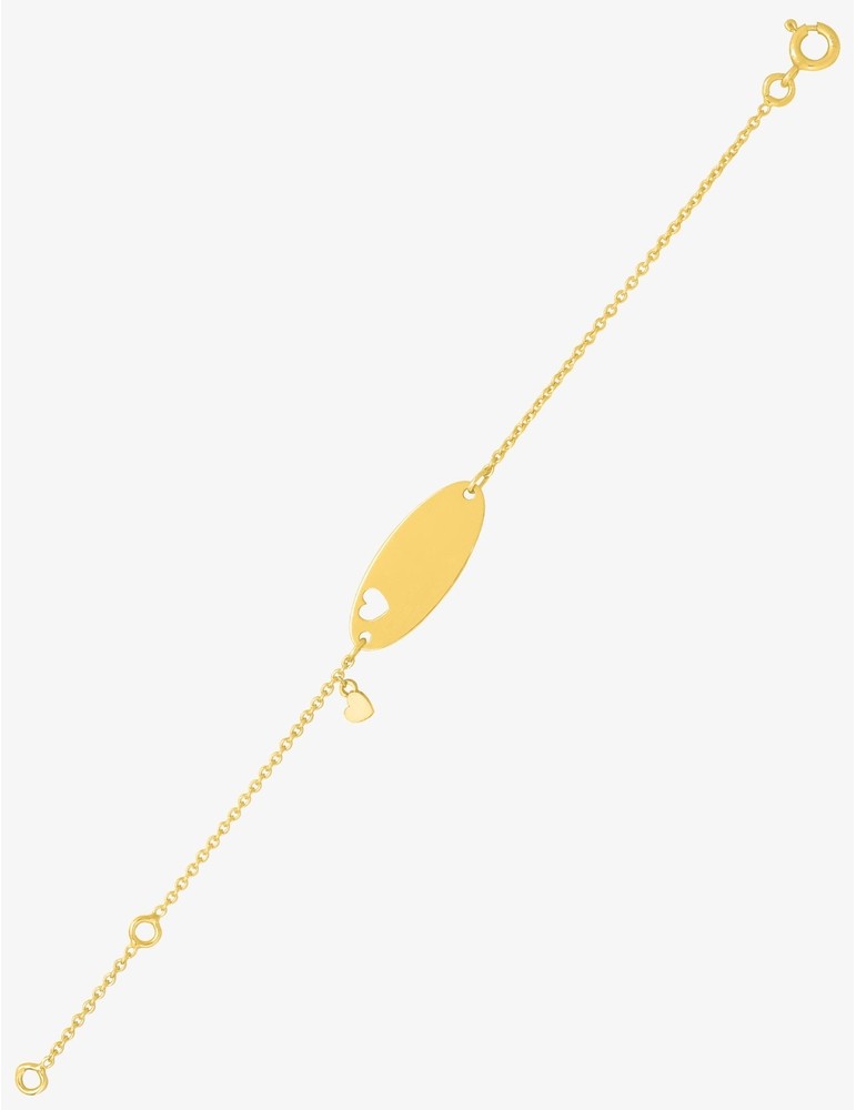 Gourmette Bébé Or Jaune 750‰ – Maille Forçat, Plaque Fantaisie & Gravure Offerte