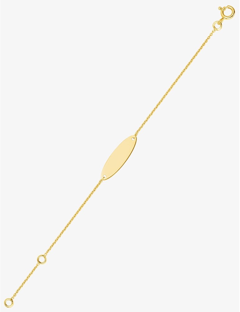 Gourmette Bébé Or Jaune 750‰ – Maille Forçat & Gravure Offerte