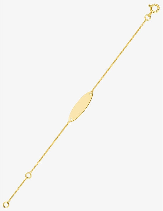 Gourmette Bébé Or Jaune 750‰ – Maille Forçat & Gravure Offerte