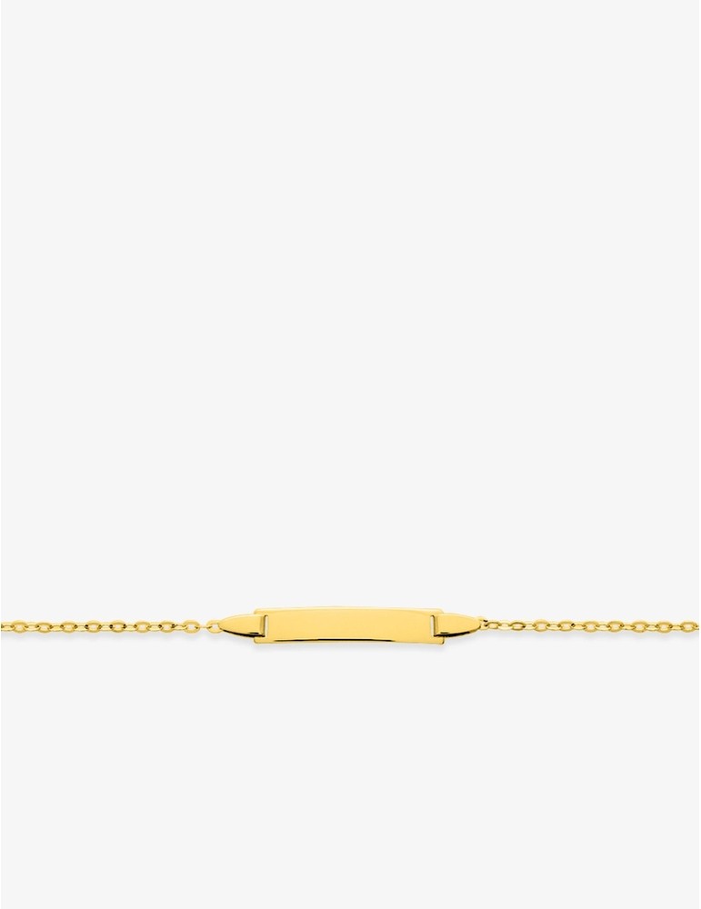 Gourmette Bébé Or Jaune 750‰ – Plaque Rectangulaire & Gravure Offerte